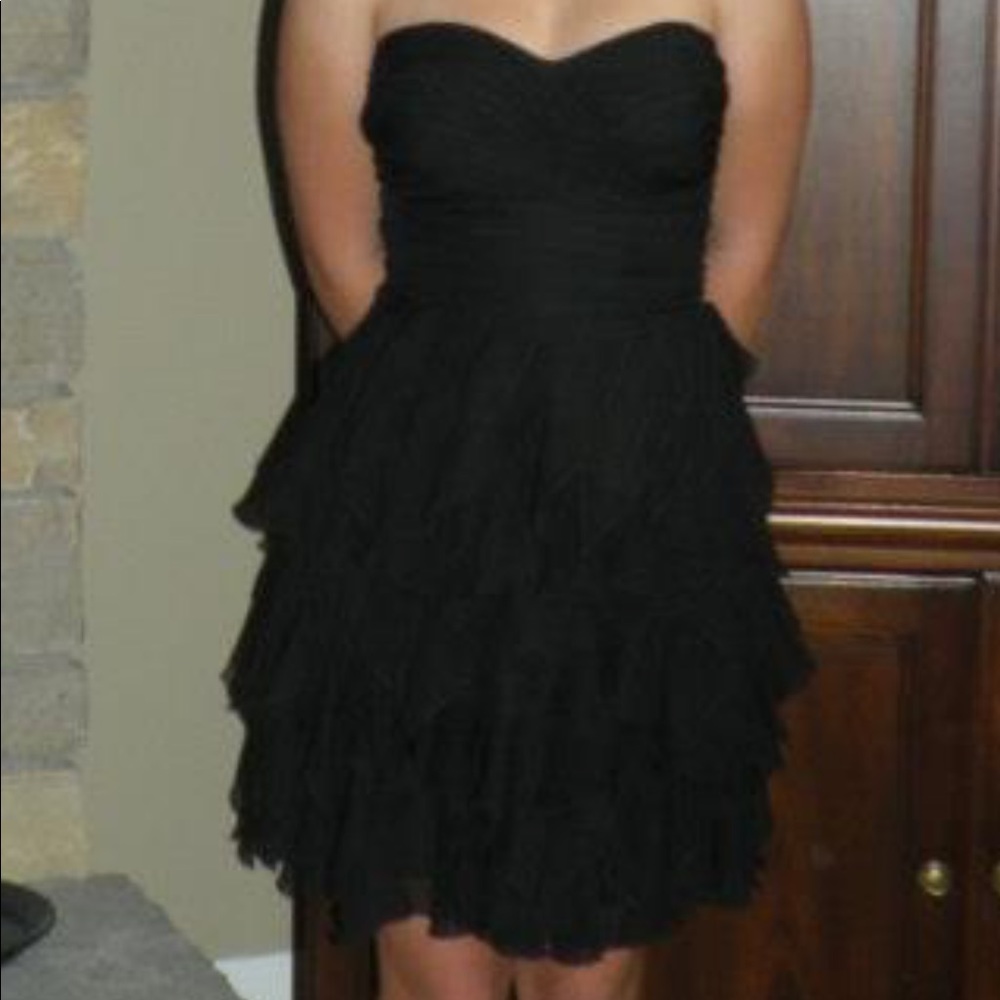 Ruffle black dress